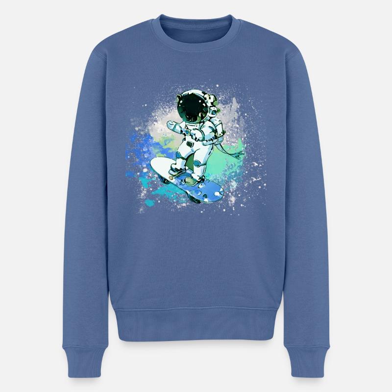 graffiti,skateboard,malerei,Astronaut - Männer Premium Bio Pullover - Taubenblau