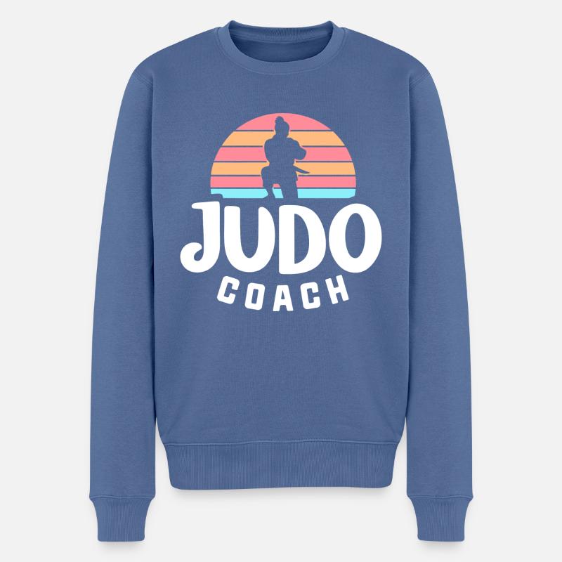 Judo-Coach - Männer Premium Bio Pullover - Taubenblau