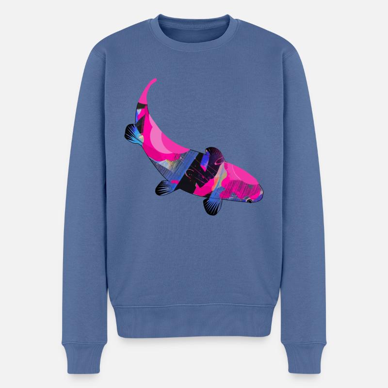 koi,koi karpfen,fisch, bunt,pink - Männer Premium Bio Pullover - Taubenblau