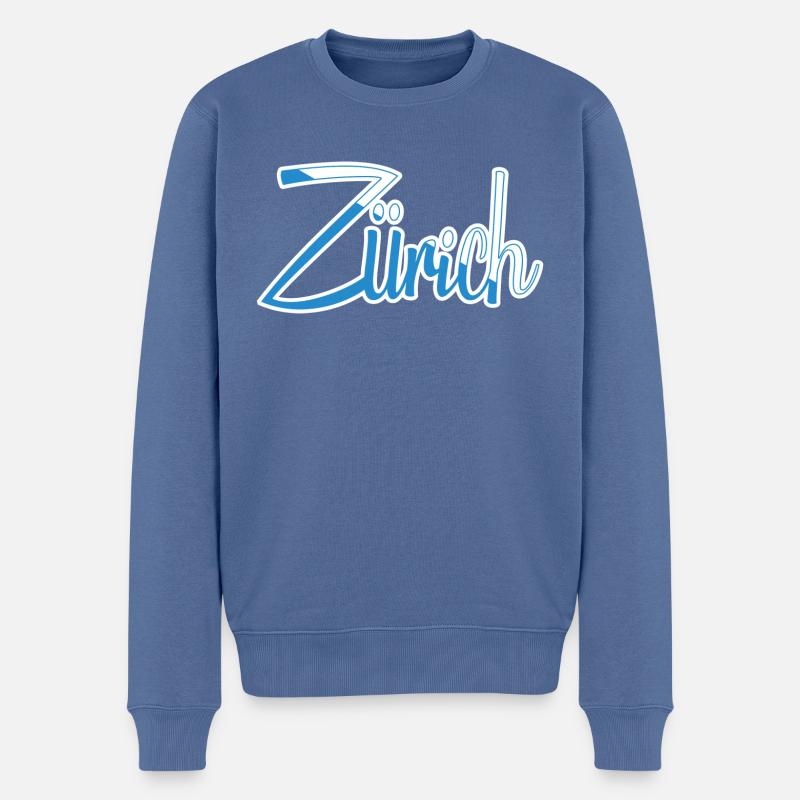 Zurich - Pull Premium bio Homme - bleu pigeon