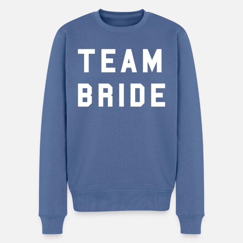 TEAM BRIDE College Design Weiß - Männer Premium Bio Pullover - Taubenblau