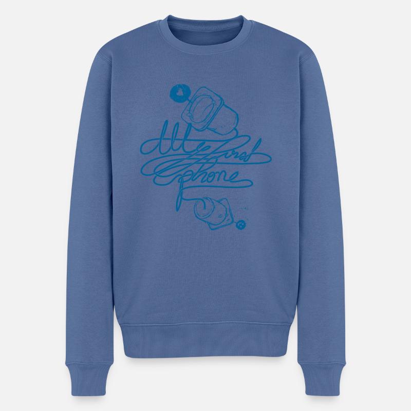 FIRSTPHONE - Pull Premium bio Homme - bleu pigeon