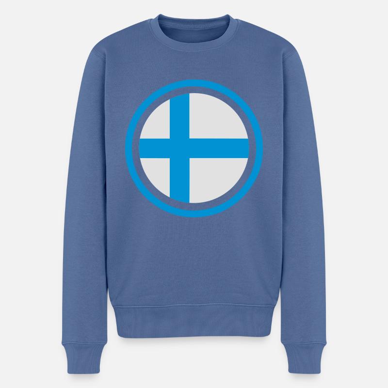 Finnland Emblem - Männer Premium Bio Pullover - Taubenblau