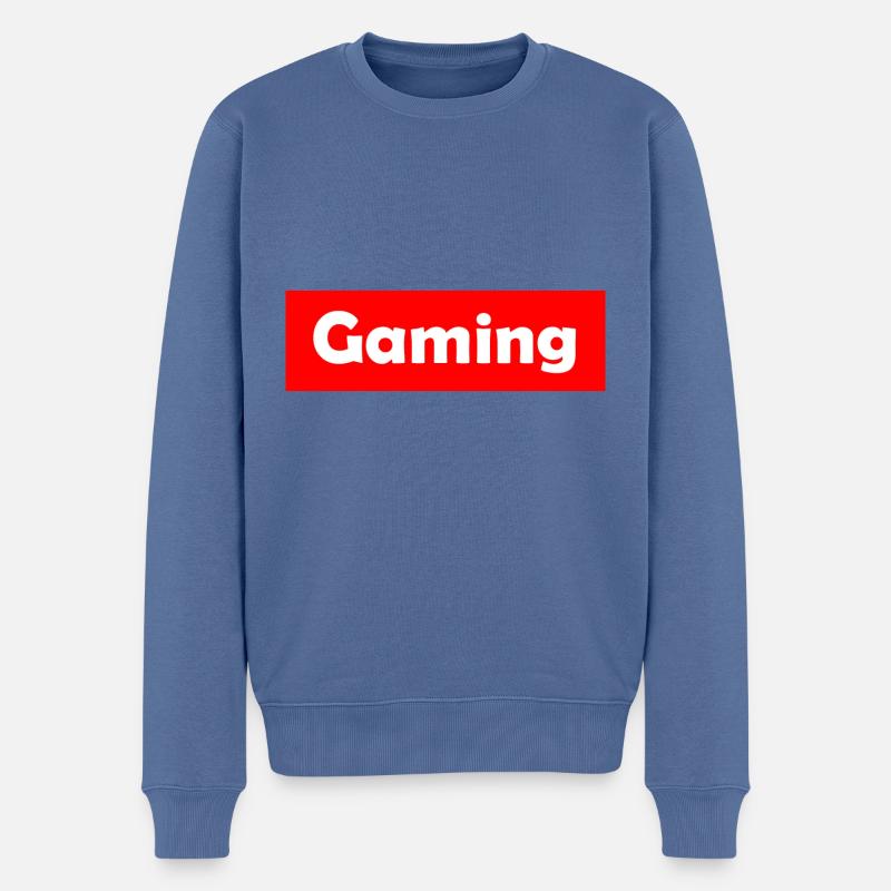 Gaming - Männer Premium Bio Pullover - Taubenblau