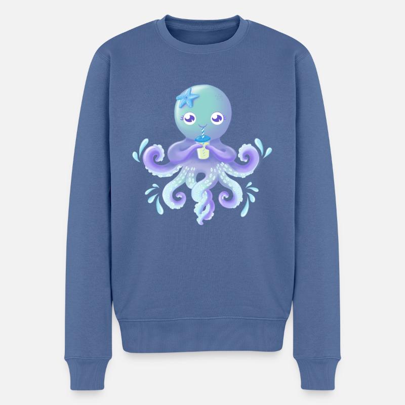 OctoCute edition 2018 - Männer Premium Bio Pullover - Taubenblau