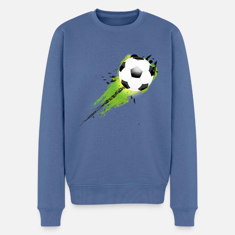 Fussball Splash - Männer Premium Bio Pullover - Taubenblau