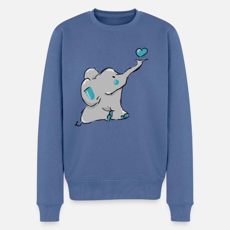 Doux éléphant - Pull Premium bio Homme - bleu pigeon
