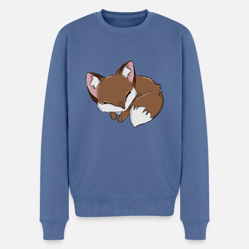 Fuchs - Männer Premium Bio Pullover - Taubenblau