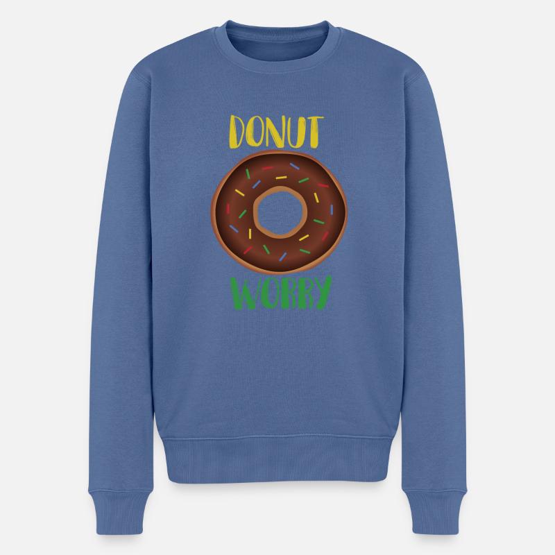 Donut worry - Männer Premium Bio Pullover - Taubenblau