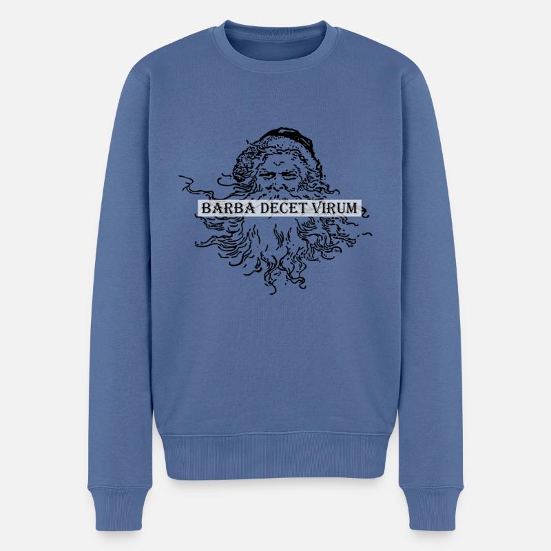 Barba decet virum - Der Bart macht den Mann - Männer Premium Bio Pullover - Taubenblau