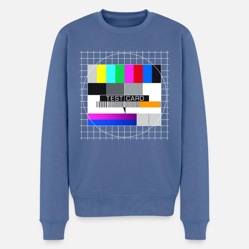 Testbild Fernsehen Bildschirm Sendeschluss Display - Männer Premium Bio Pullover - Taubenblau