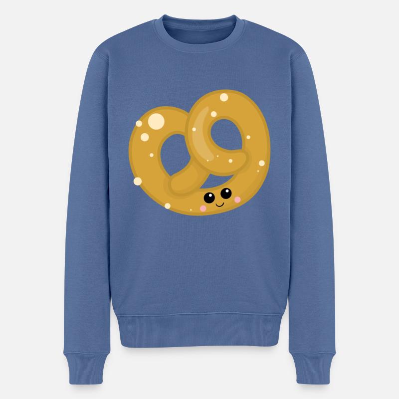 brezel - Männer Premium Bio Pullover - Taubenblau