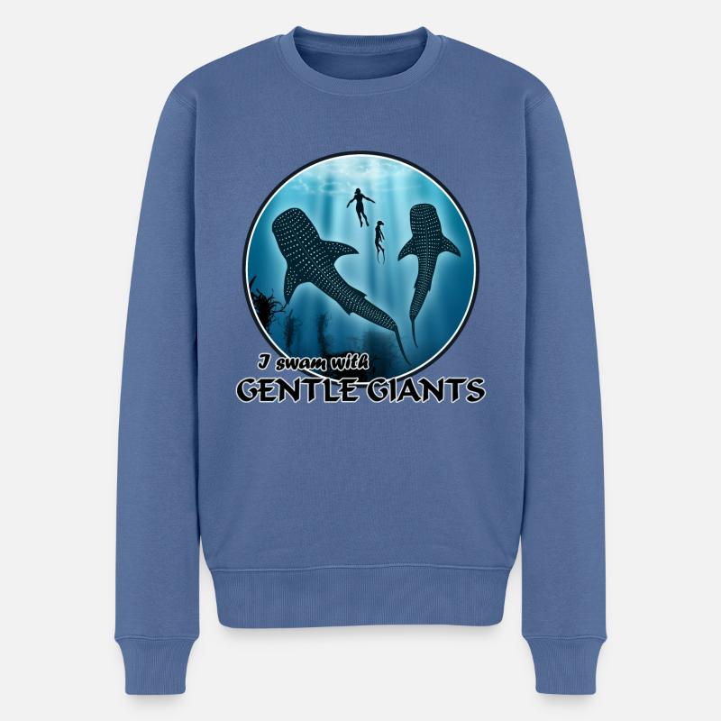 Requins baleines - Pull Premium bio Homme - bleu pigeon