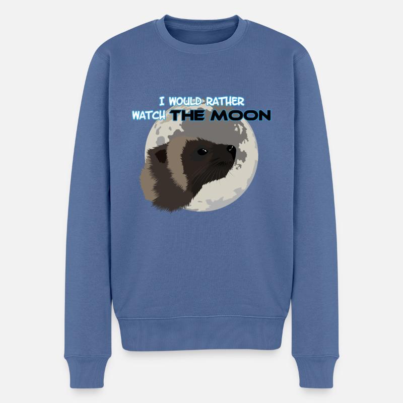 Wolverine und Mond - Männer Premium Bio Pullover - Taubenblau