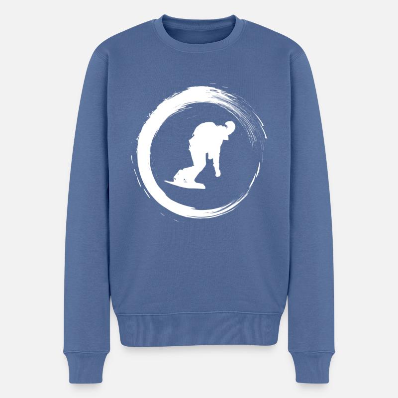Snowboarding - Männer Premium Bio Pullover - Taubenblau