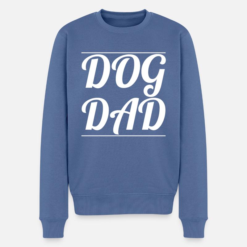dog - dog dad - Männer Premium Bio Pullover - Taubenblau