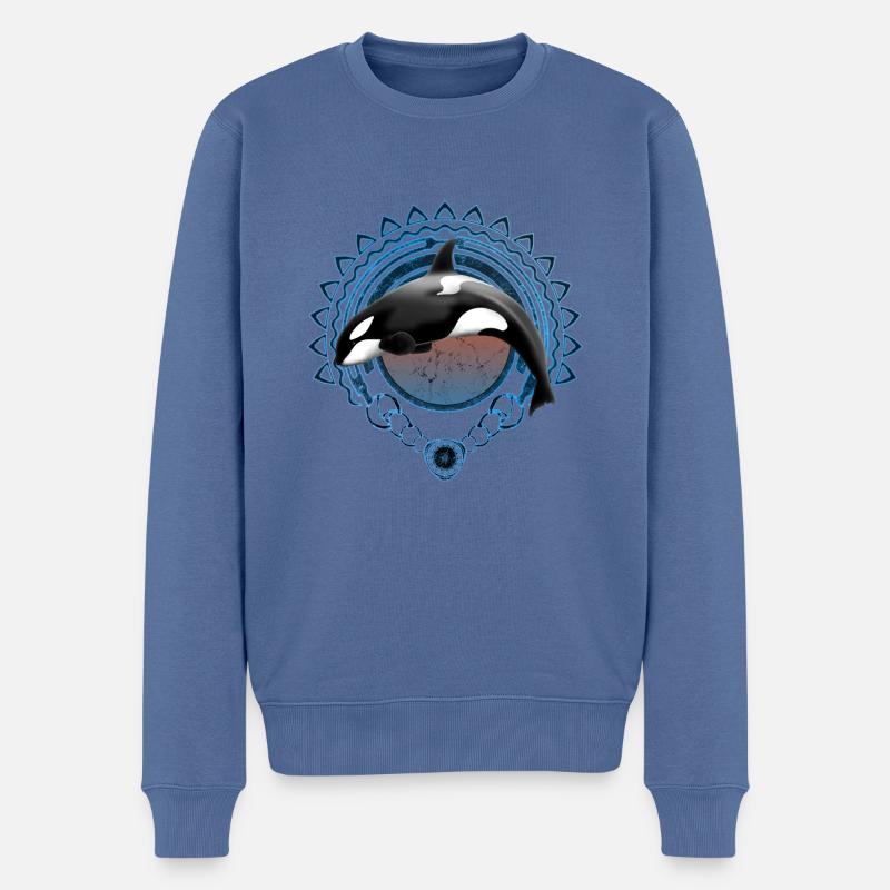 Orque orque - Pull Premium bio Homme - bleu pigeon