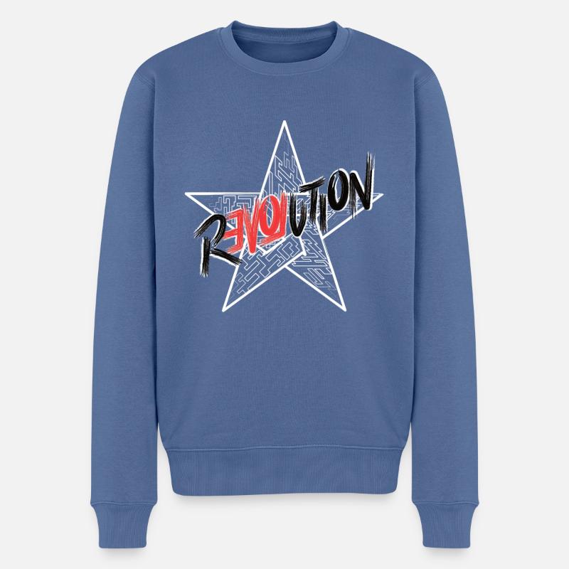 Amour de la révolution - Pull Premium bio Homme - bleu pigeon