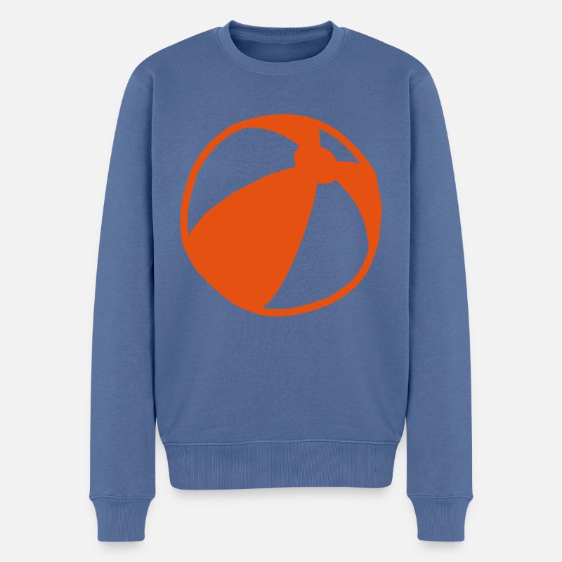 Wasserball Beachball1 - Männer Premium Bio Pullover - Taubenblau