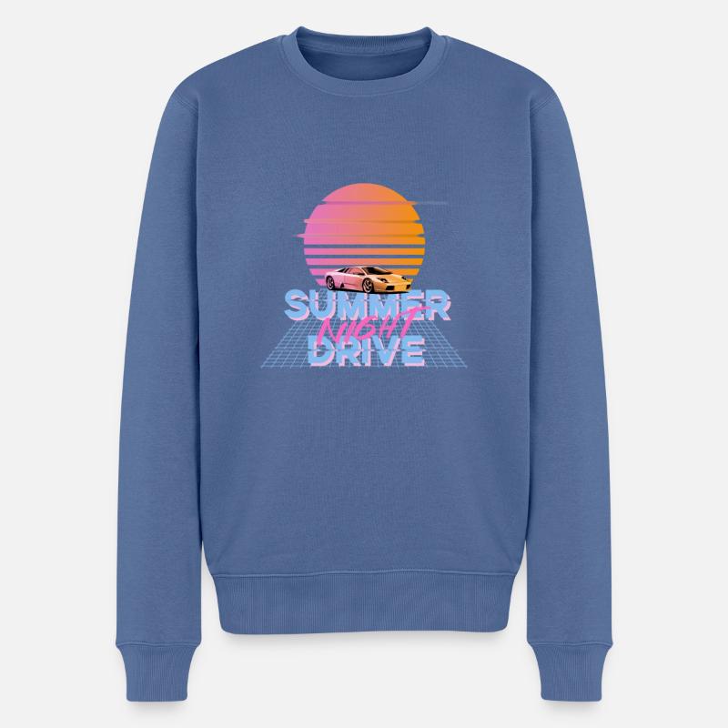 Summer Night Drive - Männer Premium Bio Pullover - Taubenblau