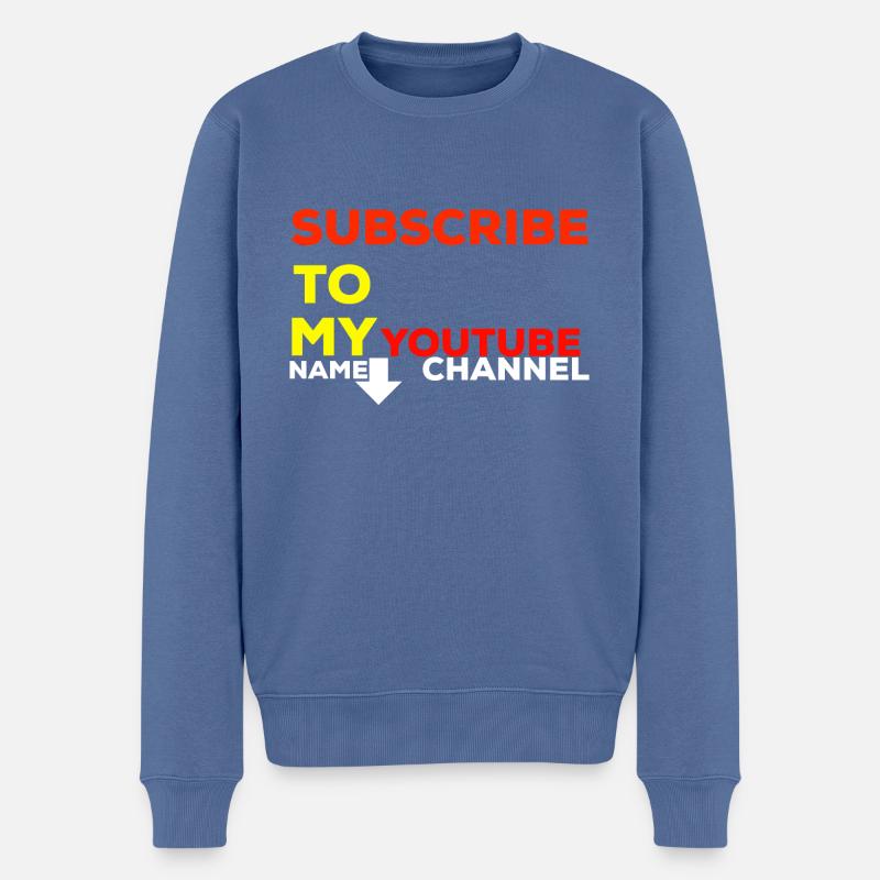 Kanal abonnieren - Männer Premium Bio Pullover - Taubenblau