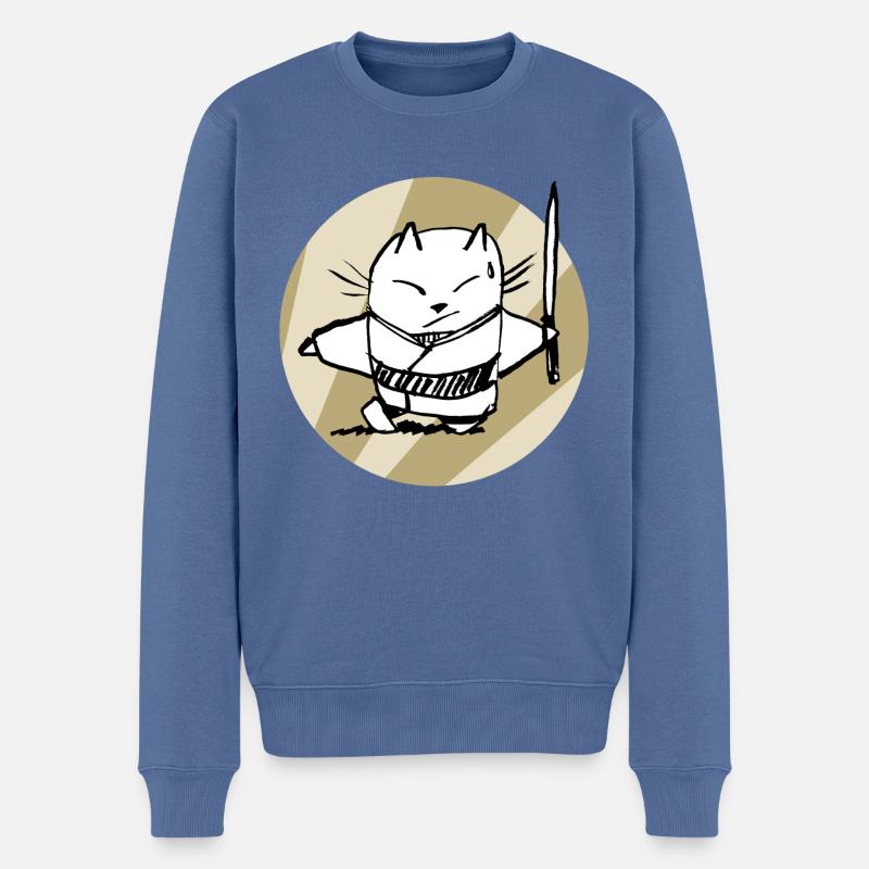momoneko sword - Pull Premium bio Homme - bleu pigeon