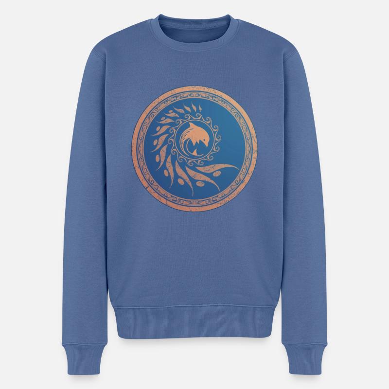 Nautilus Delfin - Männer Premium Bio Pullover - Taubenblau