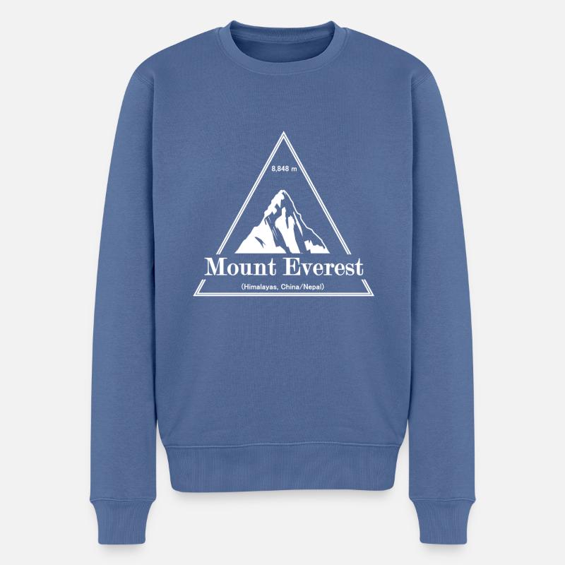 Mount Everest Berg Triangle (blanc) - Pull Premium bio Homme - bleu pigeon