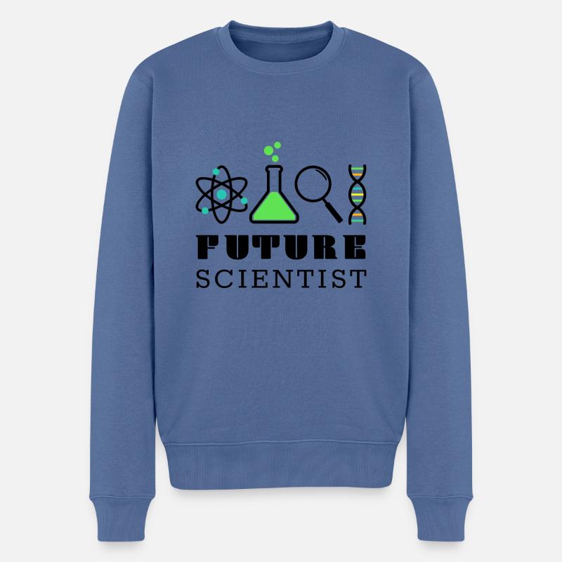 Future Scientist color - Männer Premium Bio Pullover - Taubenblau