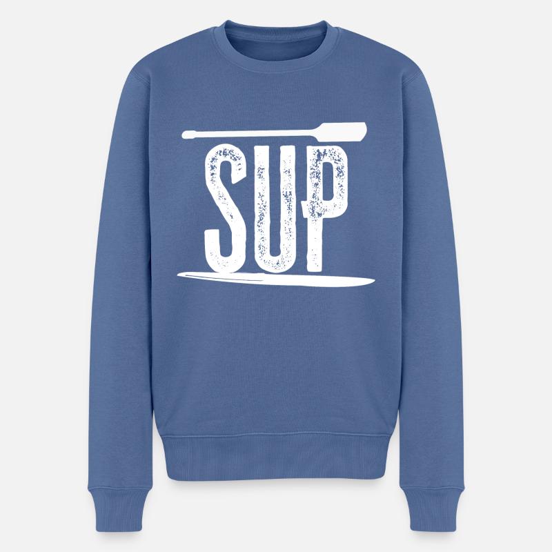 SUP - Männer Premium Bio Pullover - Taubenblau