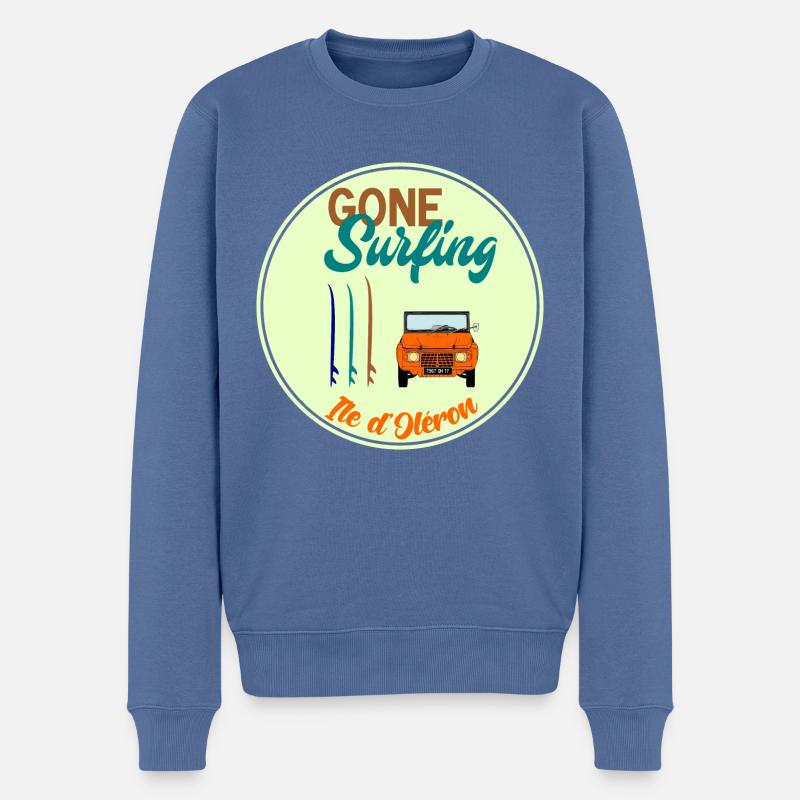 Gone Surfing - Ile d'Oléron - Pull Premium bio Homme - bleu pigeon