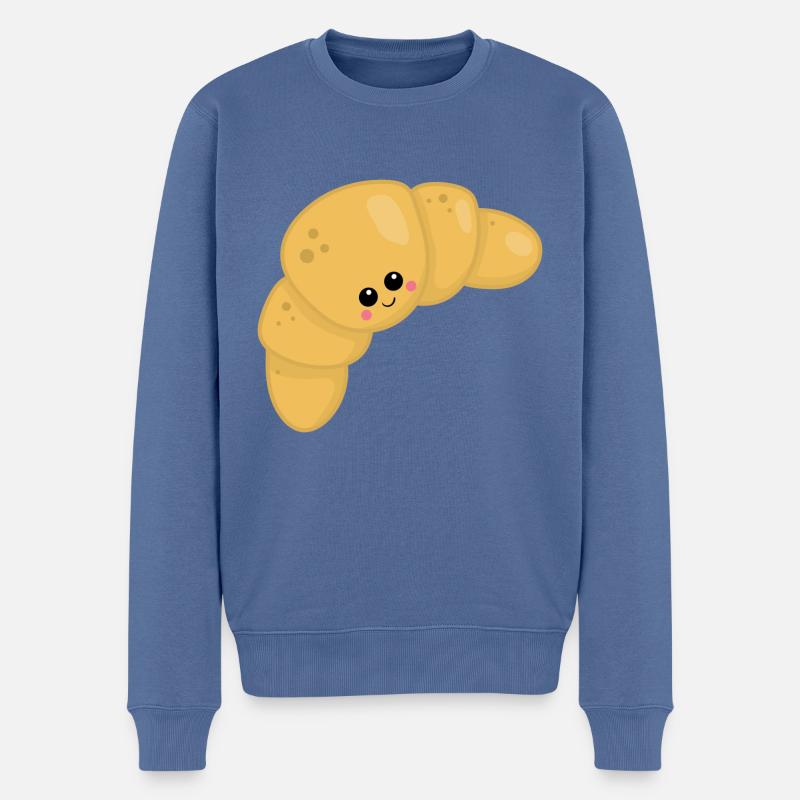 Croissant - Männer Premium Bio Pullover - Taubenblau