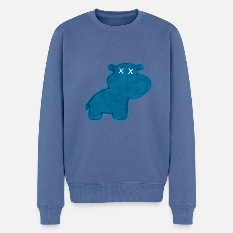 Dead Hippo - Männer Premium Bio Pullover - Taubenblau