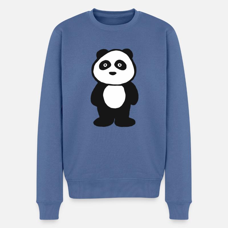 Panda Tier Pandaliebhaber Pandababy Geschenk - Männer Premium Bio Pullover - Taubenblau
