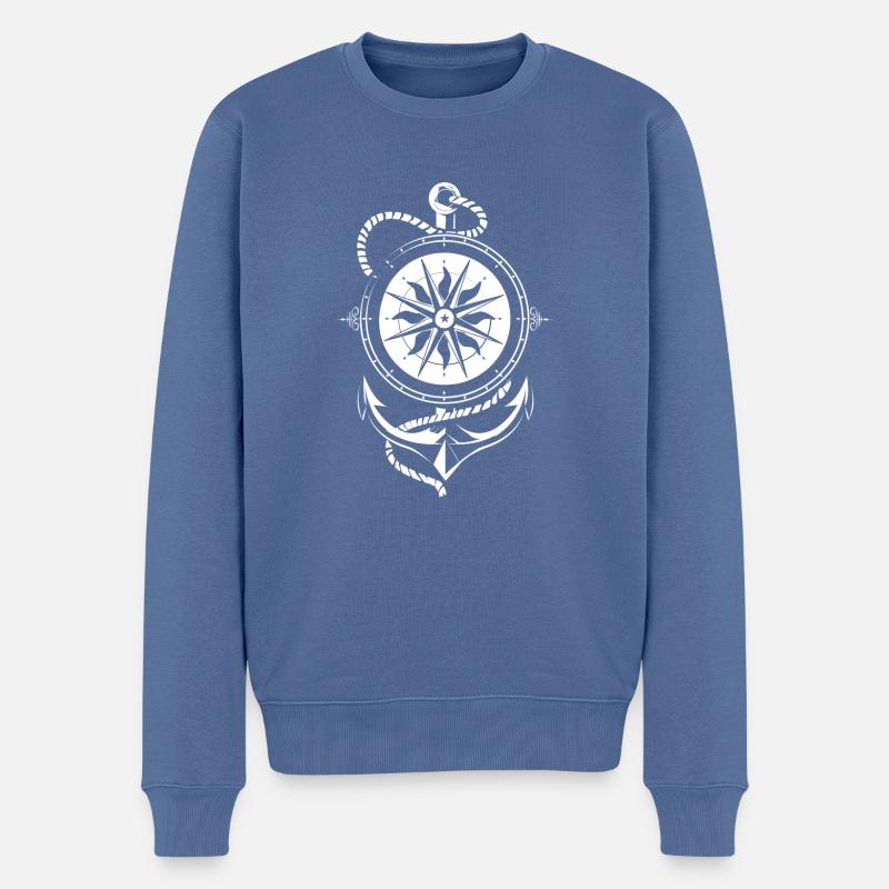 anker kompass seil - Pull Premium bio Homme - bleu pigeon