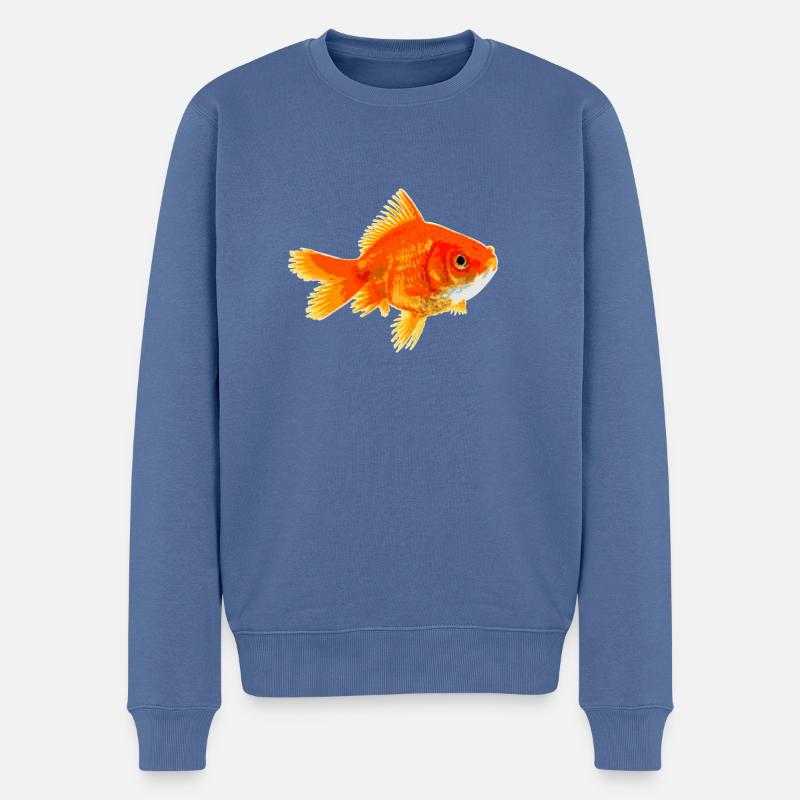Goldfisch - Männer Premium Bio Pullover - Taubenblau