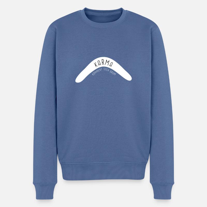 karma - Pull Premium bio Homme - bleu pigeon