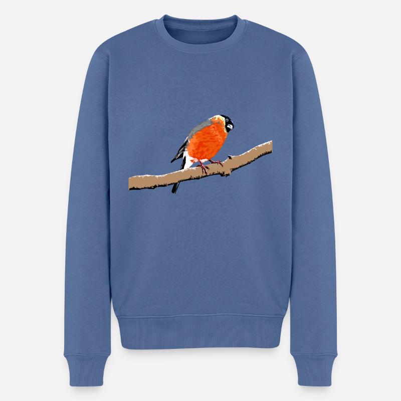 Dompfaff / Gimpel - Männer Premium Bio Pullover - Taubenblau