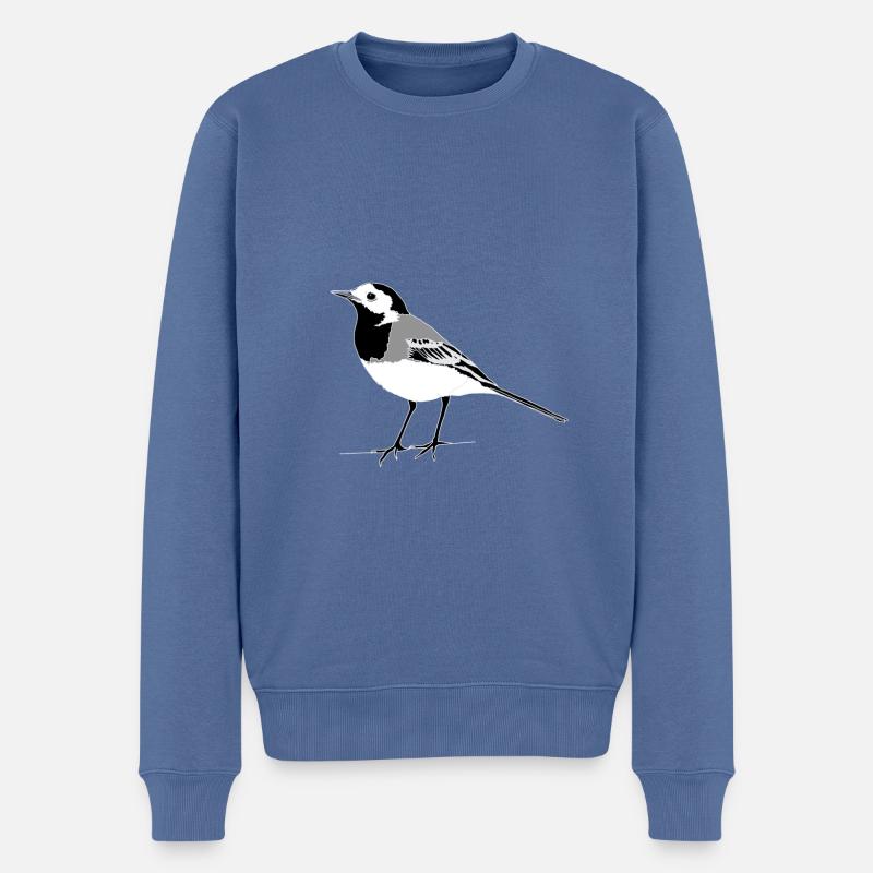 Bachstelze - Männer Premium Bio Pullover - Taubenblau