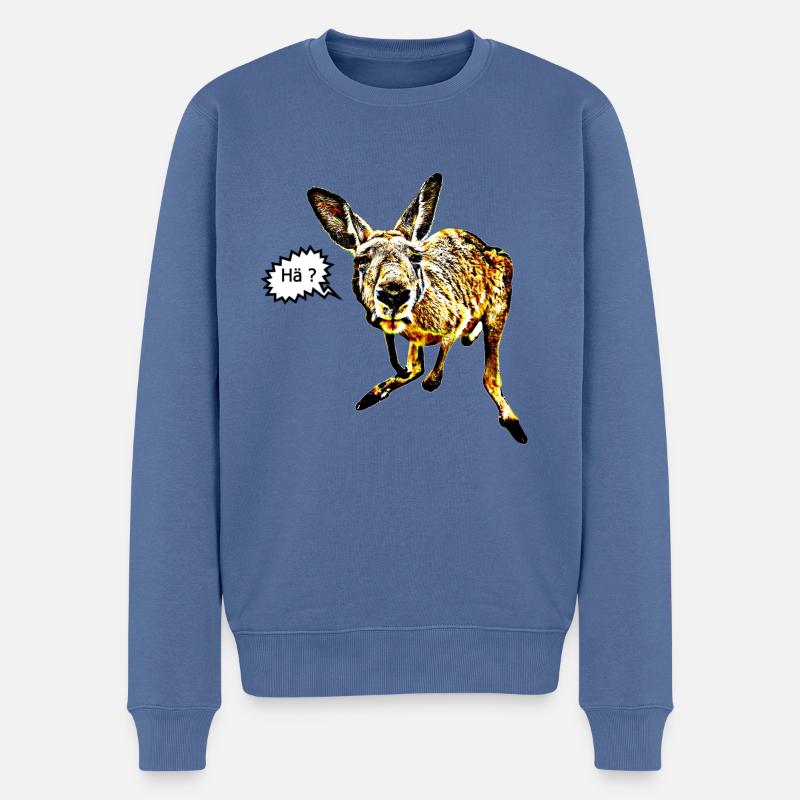 Känguru - Männer Premium Bio Pullover - Taubenblau