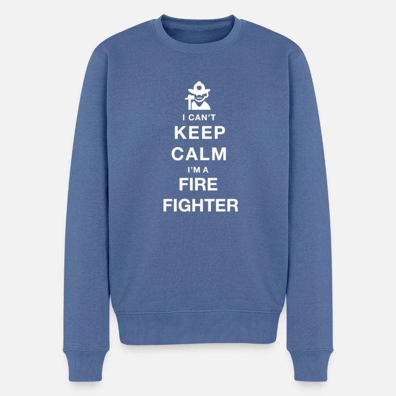 Ich kann nicht ruhig bleiben, ich bin Feuerwehrmann - ich bin ein Feuerwehrmann - Männer Premium Bio Pullover - Taubenblau