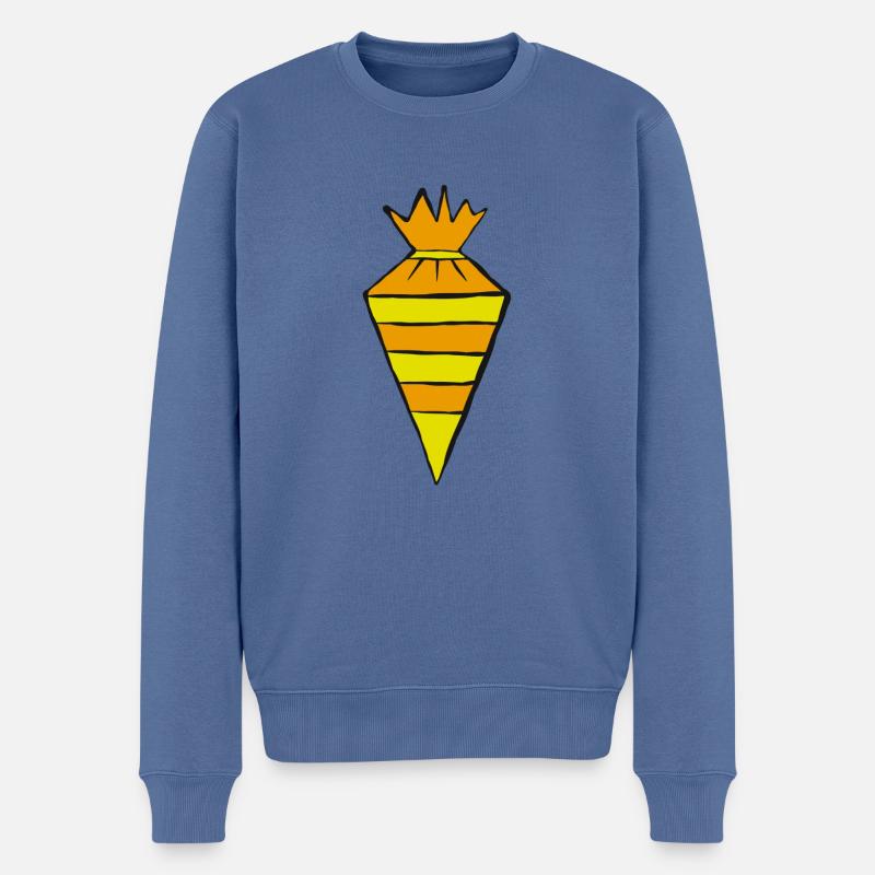 gelbe Zuckertüte Schultüte Einschulung Geschenk - Männer Premium Bio Pullover - Taubenblau