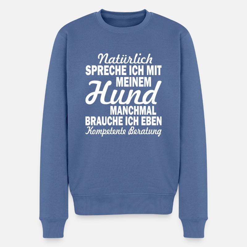 Hund Hundehalter Gassi Spruch Geschenk - Männer Premium Bio Pullover - Taubenblau
