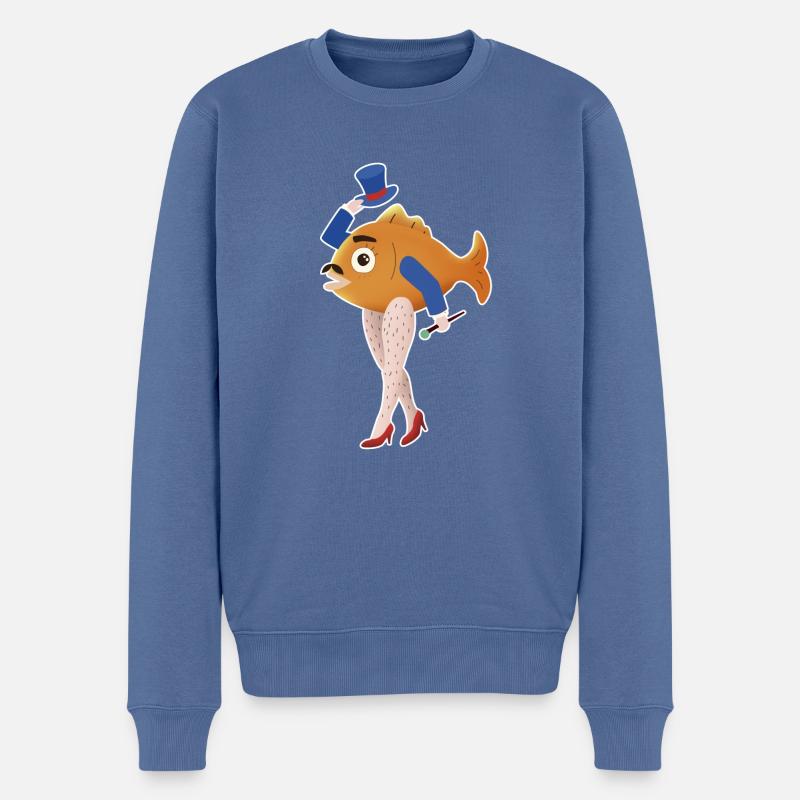 Poisson avec pattes - Pull Premium bio Homme - bleu pigeon