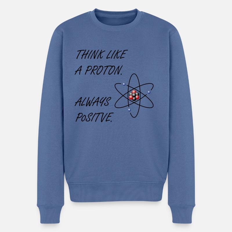 Proton - Be Positive - Männer Premium Bio Pullover - Taubenblau