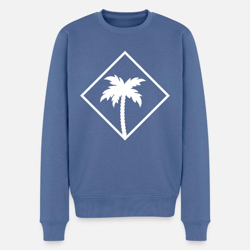 palmen symbol palme icon - Männer Premium Bio Pullover - Taubenblau