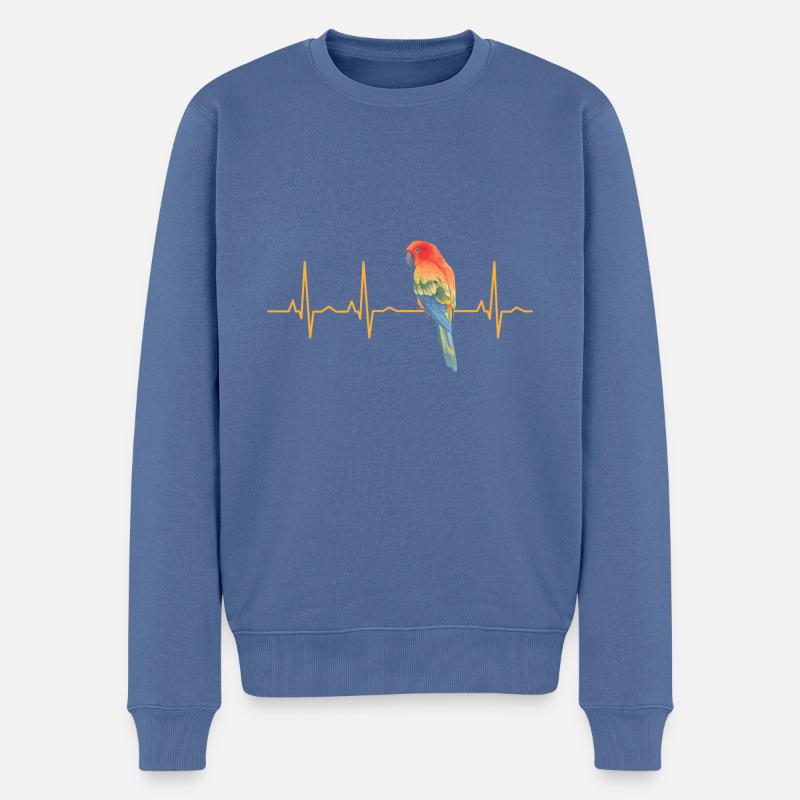 Cadeau de pouls d'oiseau perroquet - Pull Premium bio Homme - bleu pigeon