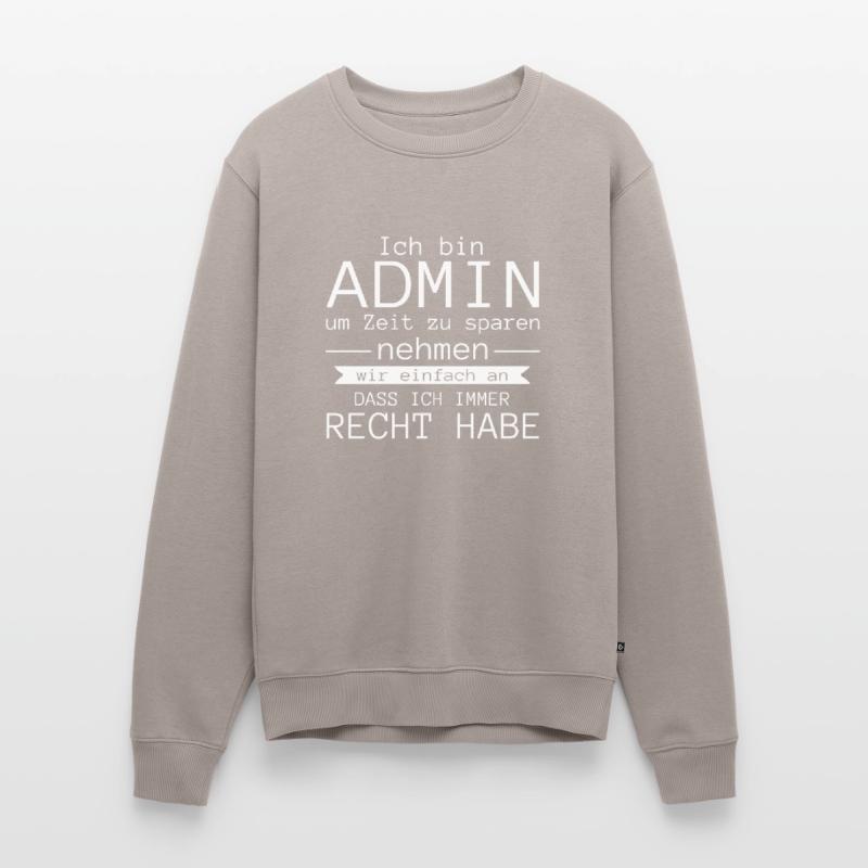 Ich bin admin Geschenk Code Programmierer Zocker Männer Premium Bio Pullover