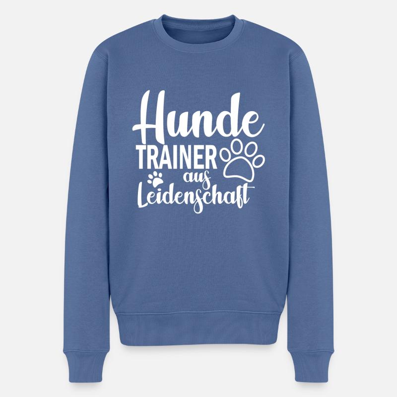 Hundetrainer aus Leidenschaft Spruch Geschenk - Männer Premium Bio Pullover - Taubenblau