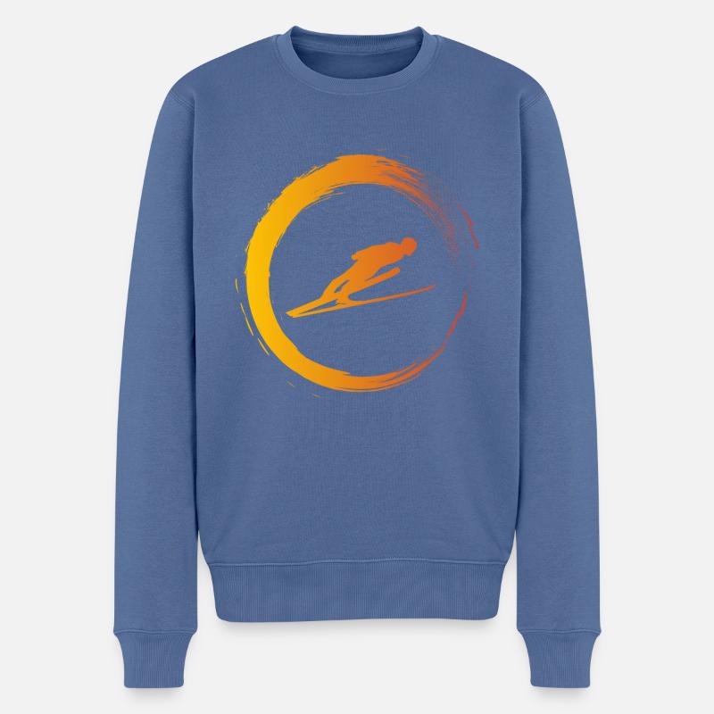 Skisprung - Männer Premium Bio Pullover - Taubenblau
